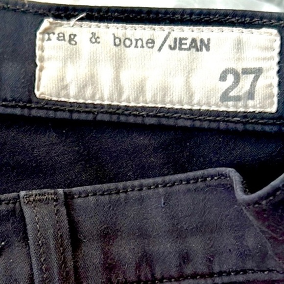 Rag & Bone, Black Jeans,Skinny Jeans Black Plush Button & zipper fly, Size 27 - Picture 3 of 12